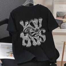 Children's Clothing Shein Tween Boy Slogan Print Crew Neck T-Shirts - Spring/Summer