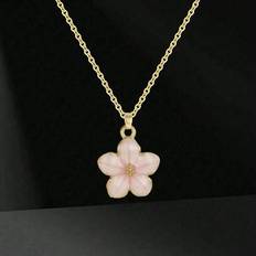 Shein Fashionable Sweet Five-Petal Flower Charm Necklace - Stainless Steel