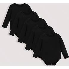 Children's Clothing Shein Baby Boy Casual Solid Color Rompers - 5pcs