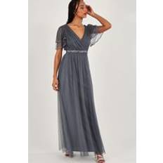 Isla Spot Mesh Maxi Dress - Blue