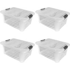 Plastic Secure Clip Lidded Set of 4 40L
