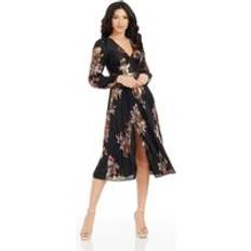 Holly Flare Midi Floral - Black