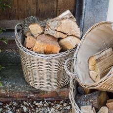 Millerstown Wicker Log Carrier Light Grey 41cm H x 47cm W x 47cm D