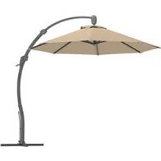 Parasols on sale OutSunny Garden Cantilever Parasol with Crank 3 m Aluminium Frame Khaki