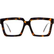 Glasögon & Läsglasögon Kuboraum Fyrkantiga Tortoise Glasögon Klar Lins