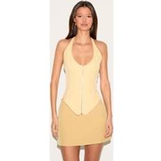 Gula Shapewear & Underplagg PrettyLittleThing Boned Dip Hem Corset - Yellow