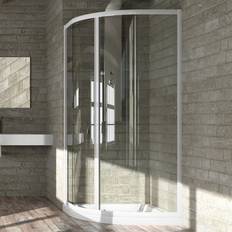 Angoli Doccia Box Doccia Semicircolare Circle Bianco Due Ante Cristallo Temprato 87-89,5x87-89,5xh185 cm