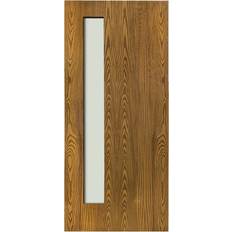 External Door Calhome Fiberglass Pulse 36-in 80-in x Front Solid Core Walnut External Door (x)