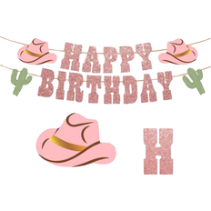 Shein Garlands Western Happy Birthday Gold Glitter Banner