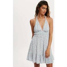 Danielle Blommig Playsuit Med Halterneck - Rosa