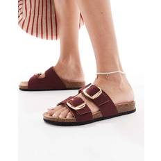 Red Sandals New Look Double Strap Sandal - Burgundy