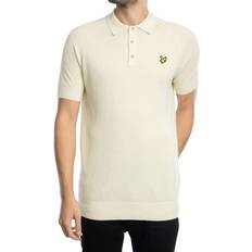 Viskose Polotrøjer Lyle & Scott Linen Blend Knitted Polo Yellow