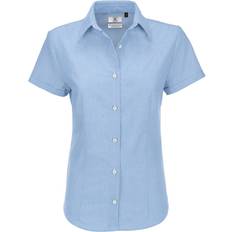 B&C Collection Oxford Short Sleeve Shirt - Blue Chip