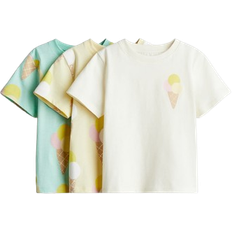 Printed Jersey Shirts 3-pack - Light Turquoise/Ice Cream (1282740008)