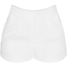 PrettyLittleThing Premium Tailored Pleated Shorts - White