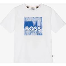 BOSS Boys Cotton Cloud Logo T-Shirt - White