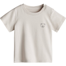 H&M Brun T-shirt I Bomullstrikå - Gråbeige/Björn