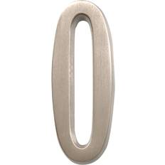 Facade Numbers Hillman 4 in Silver Brushed Nickel Self-Adhesive Number 1 pc Pack of 3