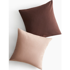 H&M Cotton Canvas Cushion Cover Brown, Pink (50x50cm)