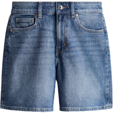 H&M High Waist Denim Shorts - Denim Blue
