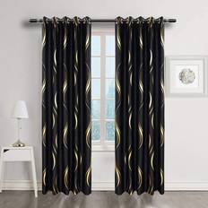 MYRU 2 Panels Set Luxury Striped Blackout Curtains 167.6x228.6cm