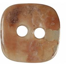 Buttons Hemline Square Shell Buttons Cream Pack of 7