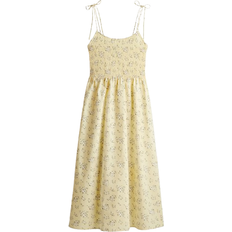H&M Tie-Strap Smocked Dress - Yellow/Floral