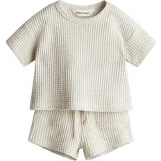 H&M Waffled Cotton Set 2-pcs - Light Beige (1275157001)