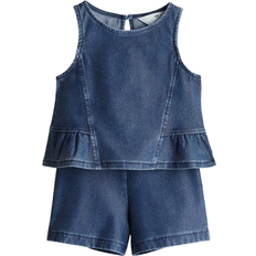 H&M 2-Delat Set Med Denimlook - Mörk Denimblå