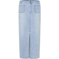Kaffe Kakarla Straight Fit Denim Skirt - Light Blue