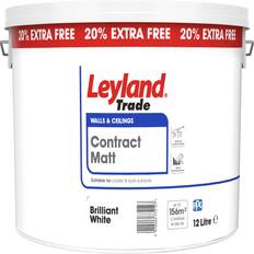 Leyland Trade Contract Matt Wall Paint Brilliant White 12L