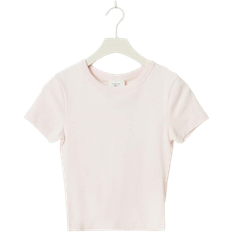 Gina Tricot Basic Tight Top Med Korta Ärmar - Ljusrosa