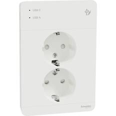 Vägguttag 2-vägs USB Jordat Exxact Electric