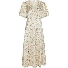 Neo Noir Illana Flower Print Dress - Creme