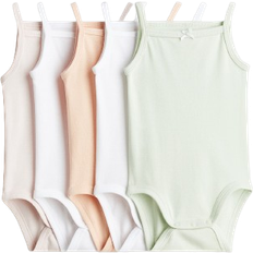 H&M Cotton Bodysuits 5-pack - Light Green/Peach (1088019016)