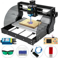 Machines de Sculpture VEVOR Graveur Laser CNC 3018 Pro 500mW Machine de Gravure Laser Zone de Travail 30 x 18 x 4,5 cm Noir