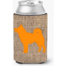 Orange Bottle Coolers Caroline's Treasures Shiba Inu Burlap and Orange Can Insulator Hugger Bottle Cooler