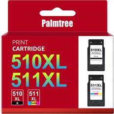 Pixma 510 Palmtree PG-510 CL-511 Remanufactured Ink Cartridges - Replacement for Canon MP495, MP499, Pixma iP2702, MP230, MP235, MP280 (1 Black, 1 Tri-Color) Visit the Palmtree Store