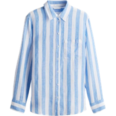 H&M Linen Shirt - Light Blue/Striped