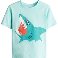 H&M Printed T-shirt - Turquoise/Shark (1216652067)