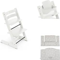 Tripp trapp hynde Stokke Tripp Trapp Højstol Bøg Hvid Inkl Hynde Stars Silver Og Baby Set V2