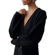 Gina Tricot Shaped Knitted Cardigan - Black