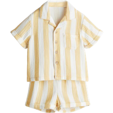 H&M Patterned Set 2-piece - White/Yellow Striped (1123259016)