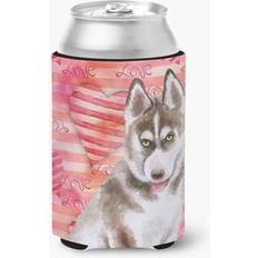 Grey Bottle Coolers Caroline's Treasures Siberian Husky Grey Love Decorative Can Hugger Multicolor Bottle Cooler