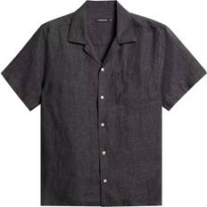 J.Lindeberg Men Shirts J.Lindeberg Elio Linen Melange Shirt - Black