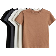 H&M Cotton T-shirts 5-pack - Brown/Black (0749176045)