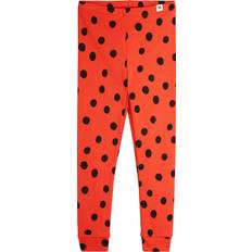 Kids' Organic Cotton Cuffed Leggings - Polka Dot Red
