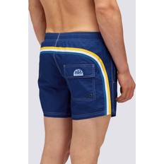 Sundek Iconic Taffeta Stretch Waist Short Swim Trunks - Blue