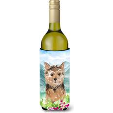 Bottle Coolers on sale Caroline's Treasures Mountian Flowers Norwich Terrier Wine Hugger 750 ml Multicolor Bottle Cooler