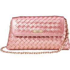 Pink Clutches Aspinal of London Sunrise Sunset Leather Weave Clutch - Pink